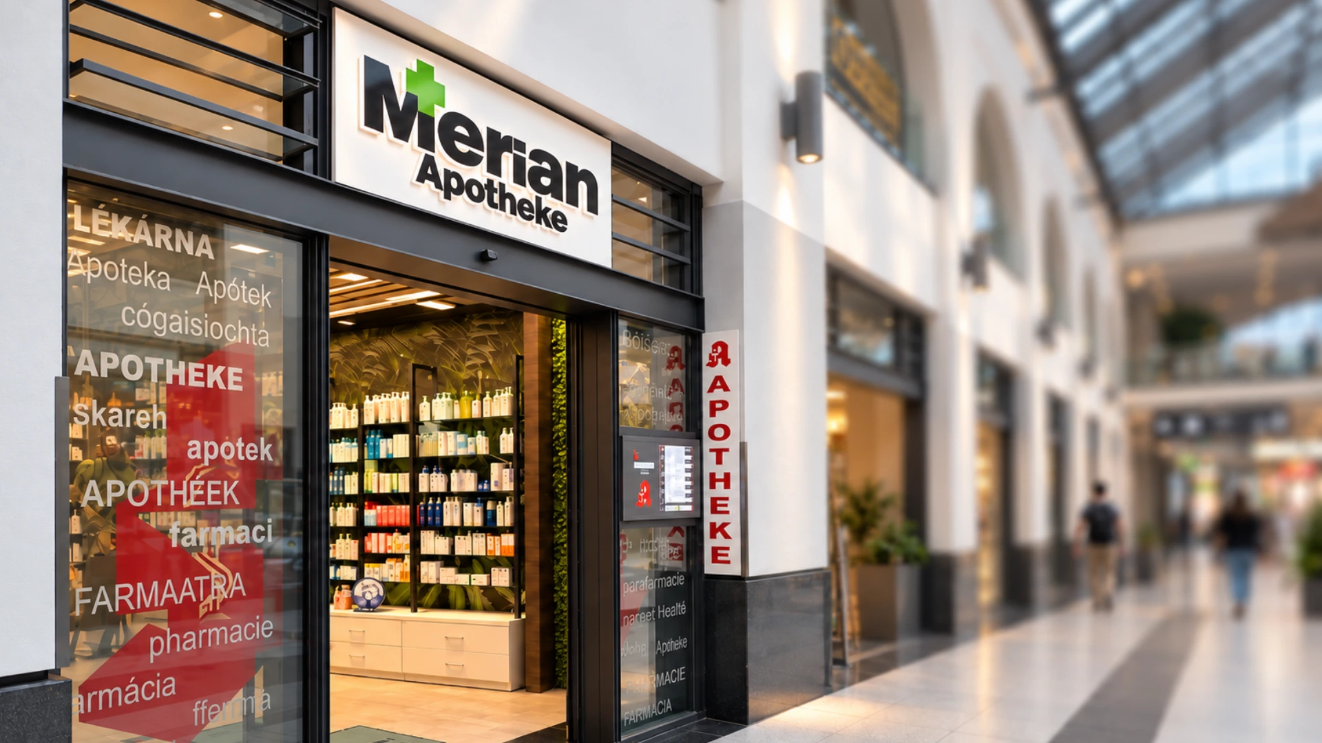 Eingang der Merian Apotheke im Nürnberger Hauptbahnhof